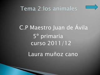 C.P Maestro Juan de Ávila
     5º primaria
    curso 2011/12
   Laura muñoz cano
 