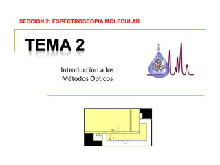 Introducción a los
Métodos Ópticos
SECCIÓN 2: ESPECTROSCOPIA MOLECULAR
 