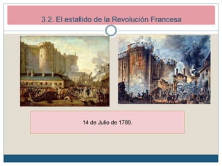 2. Los inicios de la Revolución Francesa (1789-1792)
2.2. El estallido revolucionario.
14 de Julio de 1789.
3.2. El estallido de la Revolución Francesa
 