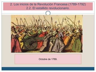 2. Los inicios de la Revolución Francesa (1789-1792)
2.2. El estallido revolucionario.
Octubre de 1789.
 