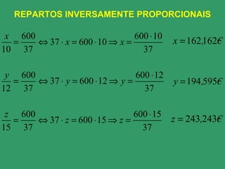 REPARTOS INVERSAMENTE PROPORCIONAIS 