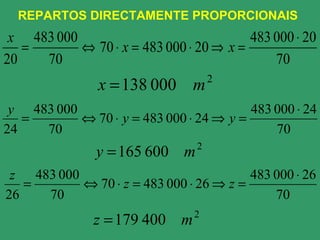 REPARTOS DIRECTAMENTE PROPORCIONAIS 