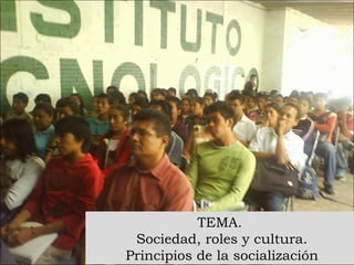 TEMA. Sociedad, roles y cultura. Principios de la socialización 
