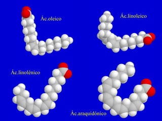 Ác.oleico
Ác.linoleico
Ác.linolénico
Ác.araquidónico
 