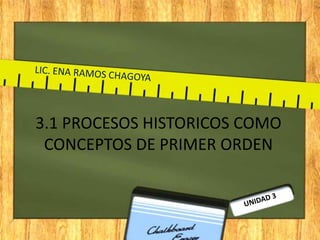 3.1 PROCESOS HISTORICOS COMO
CONCEPTOS DE PRIMER ORDEN

 