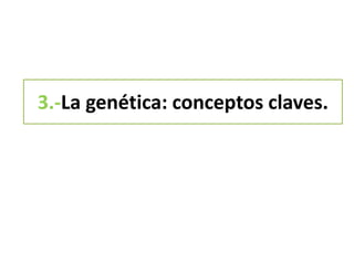 3.-La genética: conceptos claves.
 