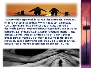 Tema 3 La Familia escuela de comunión para anunciar la fe | PPSX