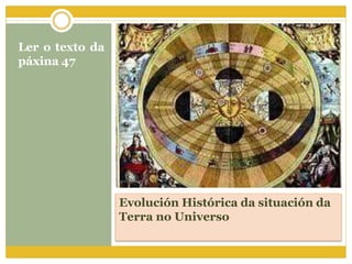 Evolución Histórica da situación da
Terra no Universo
Ler o texto da
páxina 47
 