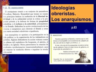 Ideologías
obreristas.
Los anarquismos.
p.63