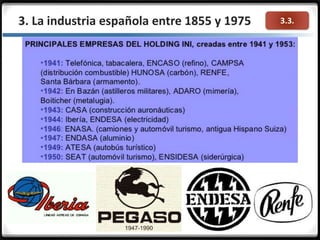 3.3.3. La industria española entre 1855 y 1975
 