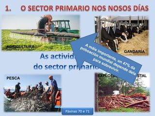 AGRICULTURA
GANDARÍA
PESCA
EXPLOTACIÓN FORESTAL
Páxinas 70 e 71
 