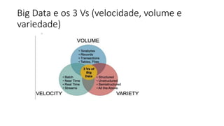 Big Data e os 3 Vs (velocidade, volume e
variedade)
 
