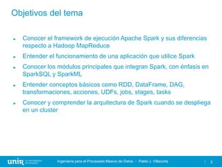 Tema 3 - Apache Spark I (Ingeniería para el proceso masivo de datos) | PDF