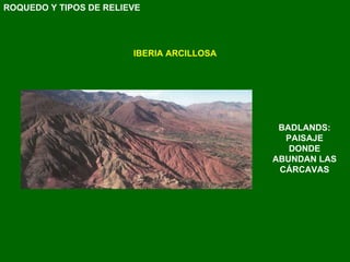 BADLANDS: PAISAJE DONDE ABUNDAN LAS CÁRCAVAS IBERIA ARCILLOSA ROQUEDO Y TIPOS DE RELIEVE 