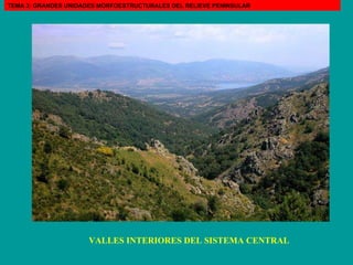 VALLES INTERIORES DEL SISTEMA CENTRAL TEMA 3: GRANDES UNIDADES MORFOESTRUCTURALES DEL RELIEVE PENINSULAR 
