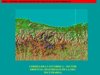 CORDILLERA CANTÁBRICA – SECTOR ORIENTAL (MATERIALES DE LA ERA SECUNDARIA) TEMA 3: GRANDES UNIDADES MORFOESTRUCTURALES DEL RELIEVE PENINSULAR 