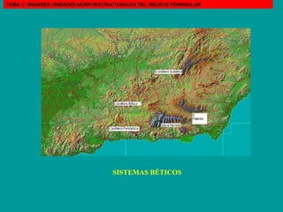 SISTEMAS BÉTICOS TEMA 3: GRANDES UNIDADES MORFOESTRUCTURALES DEL RELIEVE PENINSULAR 