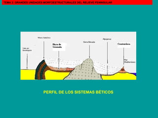 PERFIL DE LOS SISTEMAS BÉTICOS TEMA 3: GRANDES UNIDADES MORFOESTRUCTURALES DEL RELIEVE PENINSULAR 