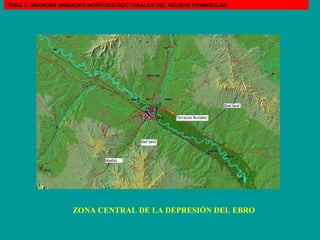 ZONA CENTRAL DE LA DEPRESIÓN DEL EBRO TEMA 3: GRANDES UNIDADES MORFOESTRUCTURALES DEL RELIEVE PENINSULAR 