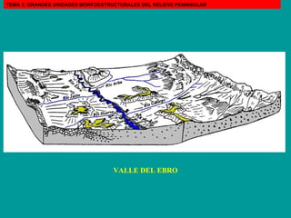 VALLE DEL EBRO TEMA 3: GRANDES UNIDADES MORFOESTRUCTURALES DEL RELIEVE PENINSULAR 