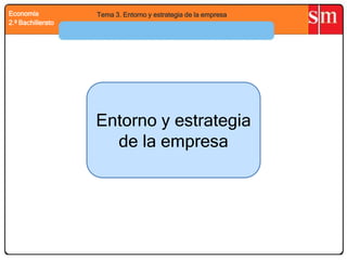Entorno y estrategia
de la empresa
Economía
2.º Bachillerato
Tema 3. Entorno y estrategia de la empresa
 