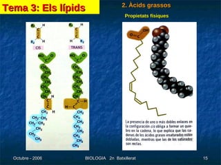 Propietats físiques Tema 3: Els lípids 2. Àcids grassos 