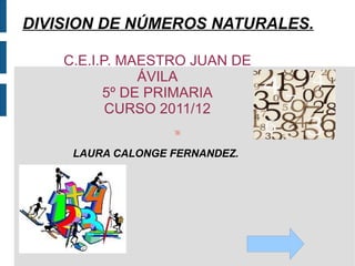 [object Object],LAURA CALONGE FERNANDEZ. DIVISION DE NÚMEROS NATURALES. 