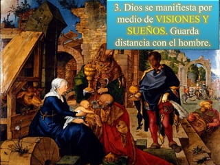 3. Dios se manifiesta por
medio de VISIONES Y
SUEÑOS. Guarda
distancia con el hombre.

 