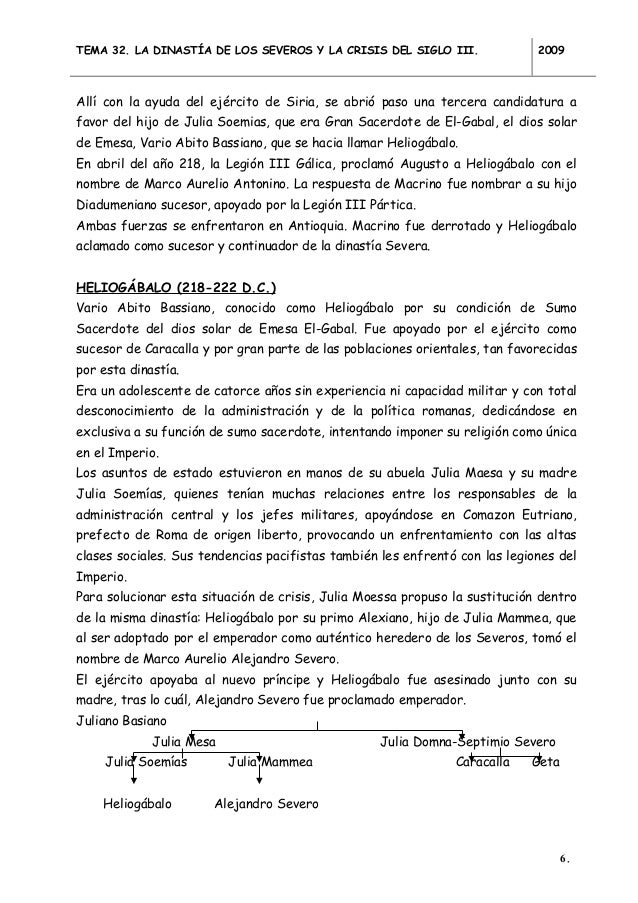 Tema 32. la dinastia de los severos y la crisis del siglo iii