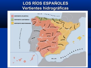 LOS RÍOS ESPAÑOLESLOS RÍOS ESPAÑOLES
Vertientes hidrográficasVertientes hidrográficas
 