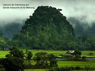 Llanura de Indochina por
donde trascurre el río Mekong.
 