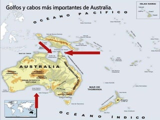 Golfos y cabos más importantes de Australia.
 