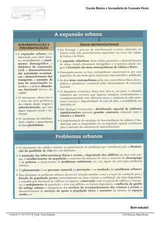 Escola Básica e Secundária de Lousada Oeste

Bom estudo!
Geografia A - 2013/2014

Fonte: Texto Editores.

A Professora, Marta Rosas

 