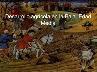 Desarrollo agrícola en la Baja Edad 
Media 
 
