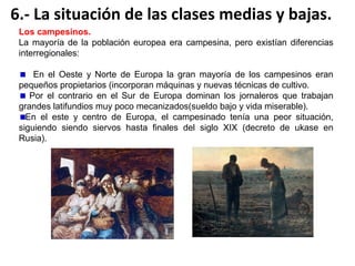 Explotación
Los dueños de las fábricas, ansiosos por mantener en funcionamiento sus máquinas
día y noche mientras la industria fuera próspera, ocupaban a hombres, mujeres y niños
en jornadas de trabajo de 12 a 16 horas, de día y de noche.
Cuando había una fase de depresión económica, no dudaban en deshacerse
de la fuerza de trabajo, ya que tenían siempre una cola de desocupados en la puerta
de la fábrica esperando el momento en que decidieran poner nuevamente
en funcionamiento sus máquinas.
Cuando los patrones querían aumentar la producción hacían trabajar más duramente
a sus trabajadores. Cuando era necesario contraer la producción, reducían la fuerza
de trabajo o contrataban personal por cortos períodos con sueldos miserables.
P. DEANE, La revolución industrial en Gran Bretaña, 1953

 