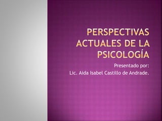 Presentado por:
Lic. Aida Isabel Castillo de Andrade.
 