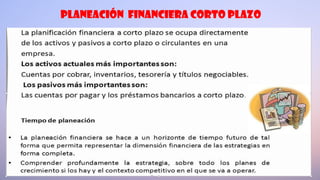 planeación FINANCIERA CORTO PLAZO
 
