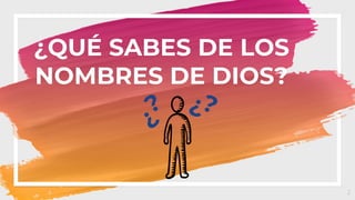 ¿QUÉ SABES DE LOS
NOMBRES DE DIOS?
2