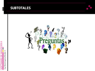 SOFTWAREDENEGOCIOSII
Ing.MaríaEugeniaMoralesV.
 