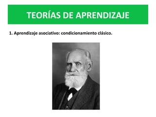1.	Aprendizaje	asociativo:	condicionamiento	clásico.	
	
	
TEORÍAS	DE	APRENDIZAJE	
 