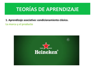 1.	Aprendizaje	asociativo:	condicionamiento	clásico.	
La	marca	y	el	producto	
	
	
TEORÍAS	DE	APRENDIZAJE	
 