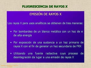 QUIMICA ANALITICA Y AGRICOLA G.C.M./06 FLUORESCENCIA DE RAYOS X 