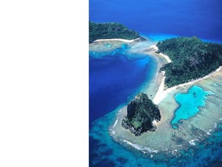 Océano Pacifico. 
É de mái superficie e profundidade. 
Posúe cantidade de illas coralinas e volcánicas. 
 