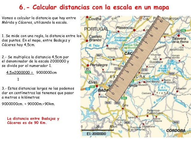 Resultado de imagen de calcular distancias usando escala de mapa