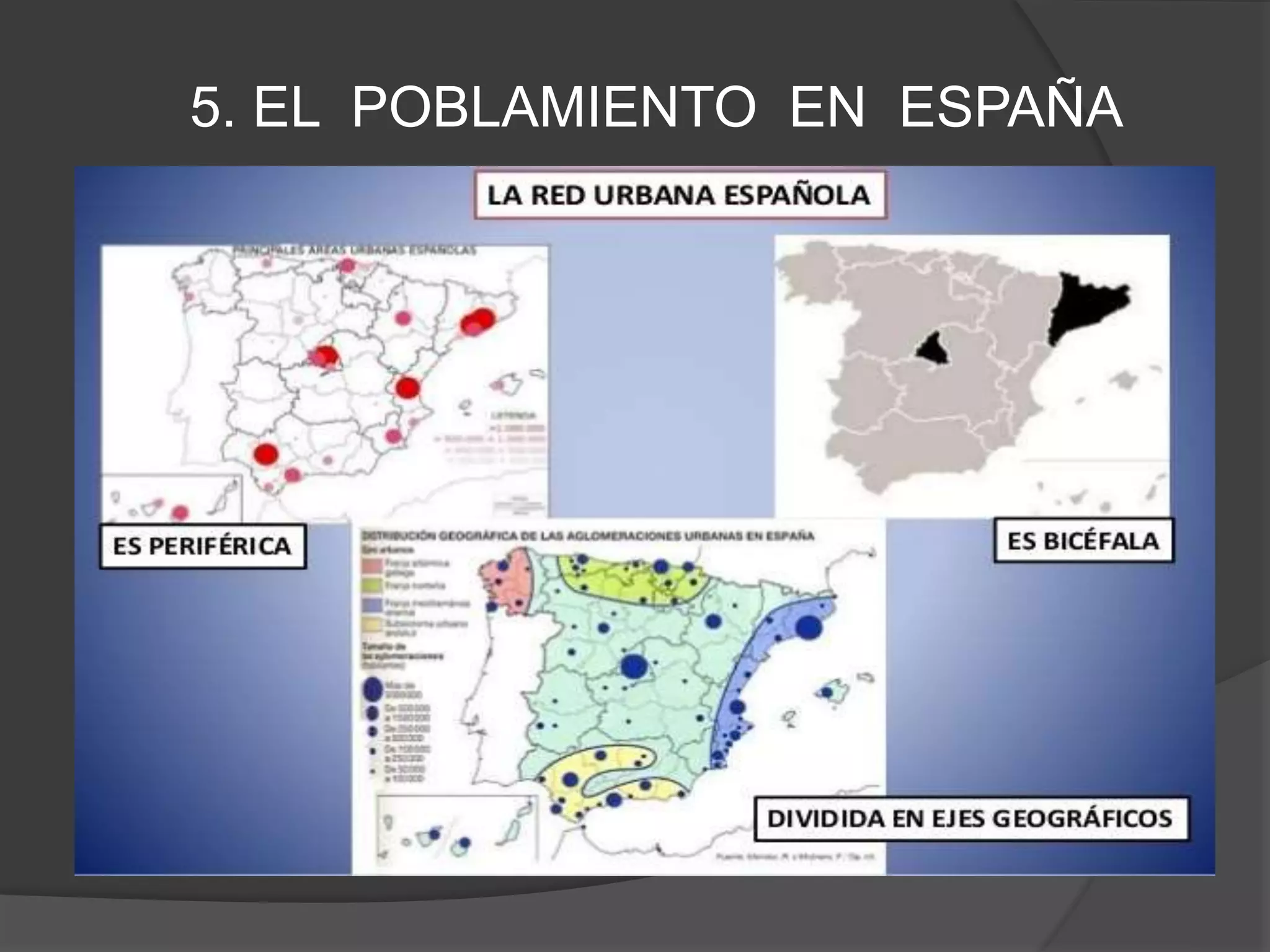 5. EL POBLAMIENTO EN ESPAÑA
 