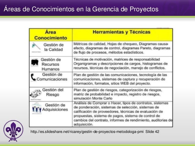 Áreas de Conocimiento en la Gerencia de Proyectos