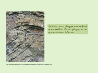 Se trata de un pliegue monoclinal
o en rodilla. Es un pliegue en el
que existe una inflexión.
http://e-ducativa.catedu.es/44700165/aula/archivos/repositorio/750/982/html/21_pliegues.html
 