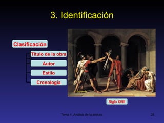3. Identificación Clasificación Título de la obra Autor Estilo Cronología Siglo XVIII 
