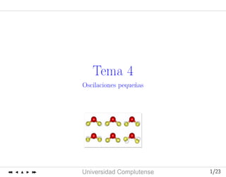 Curso2006-2007
UniversidadComplutense 1/231/23
Tema 4
Oscilaciones pequeñas
 