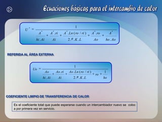  Canalizar el flujo de fluidos por la carcasa originando turbulencia para lograr mayores efectos de trasferencia de calor.Elementos del intercambiador de carcaza y tuboDistancia centro a centro entre deflectores adyacentesB1/5 DC < B > DCTipos de DeflectoresLa altura de la ventana expresada como un porcentaje del diámetro de la carcasa, se denomina CORTE DEL DEFLECTOR. Segmentado Para deflectores segmentados el corte está entre 15-40% El mejor resultado se obtiene con 25% de  corte.Doble Segmentado 